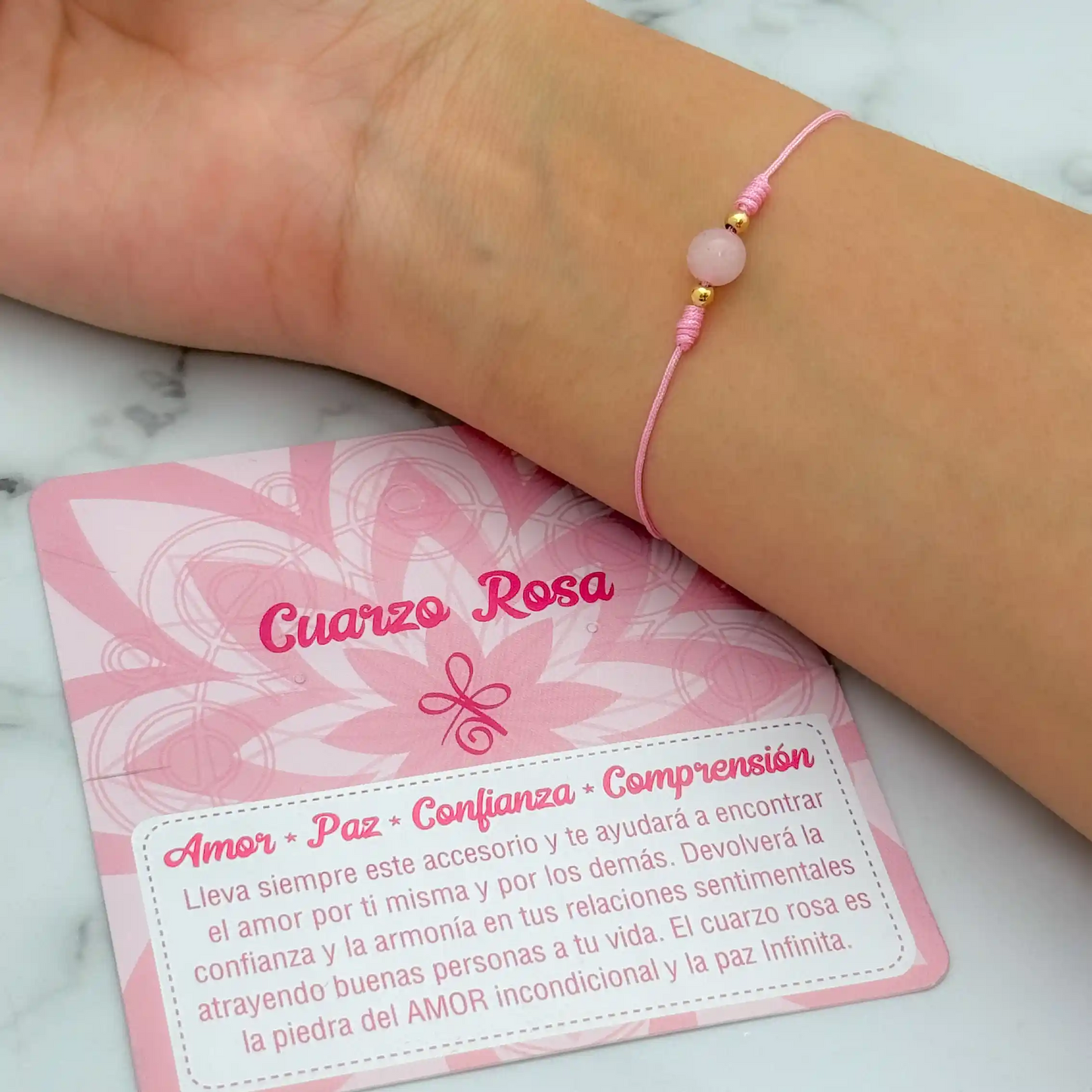 Pulsera cuarzo rosa