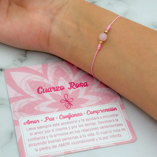 Pulsera cuarzo rosa